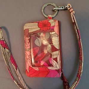 Vera Bradley badge holder and lanyard
